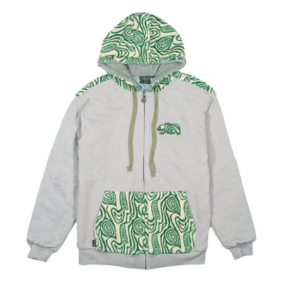 Sudadera con capucha de felpa verde con oso removible