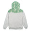 Sudadera con capucha de felpa verde con oso removible