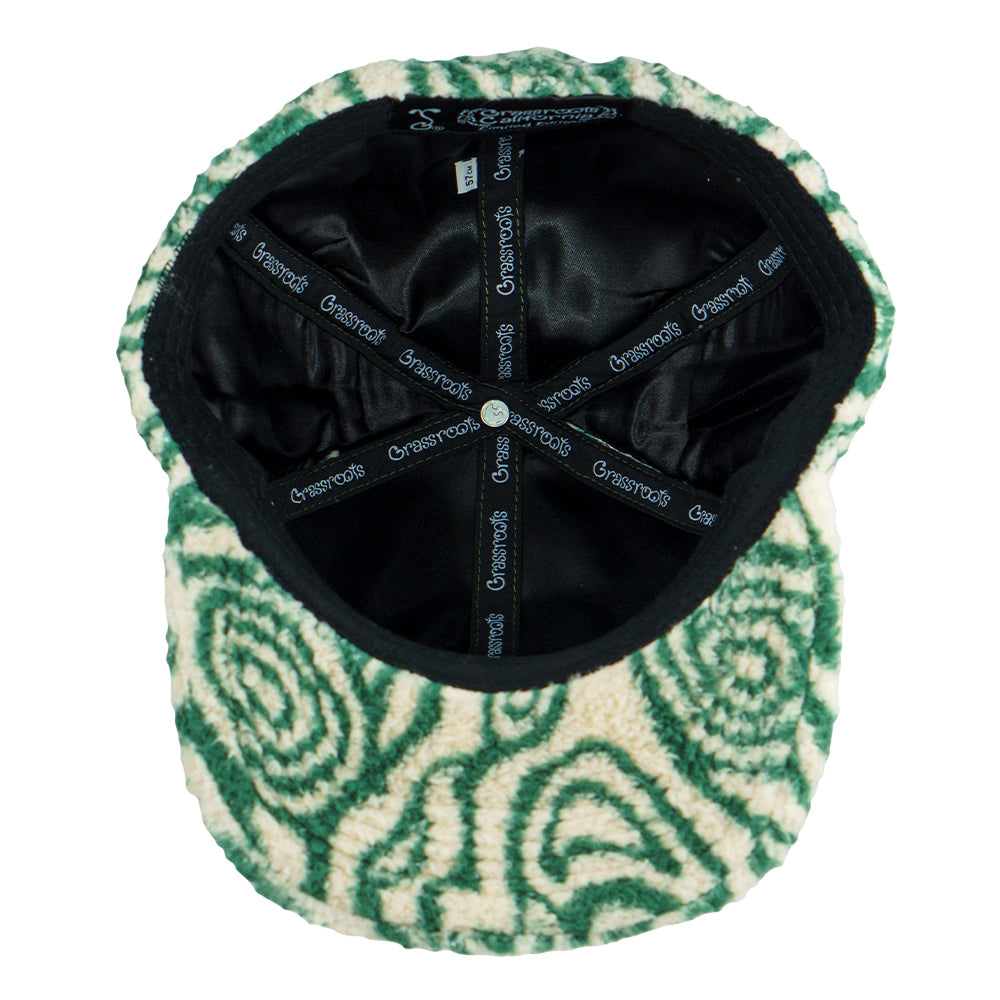 Gorra Ajustada de Piel de Oso Verde Desmontable