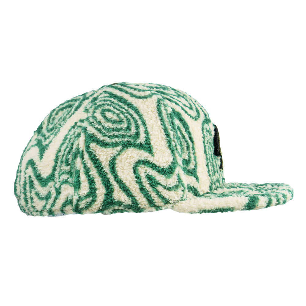 Gorra Ajustada de Piel de Oso Verde Desmontable