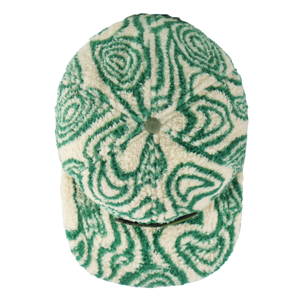 Gorra Ajustada de Piel de Oso Verde Desmontable