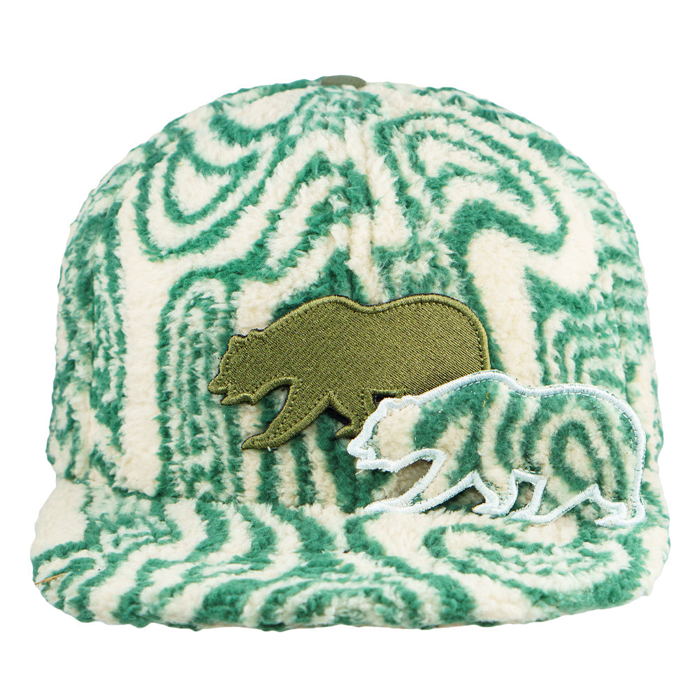 Gorra Ajustada de Piel de Oso Verde Desmontable