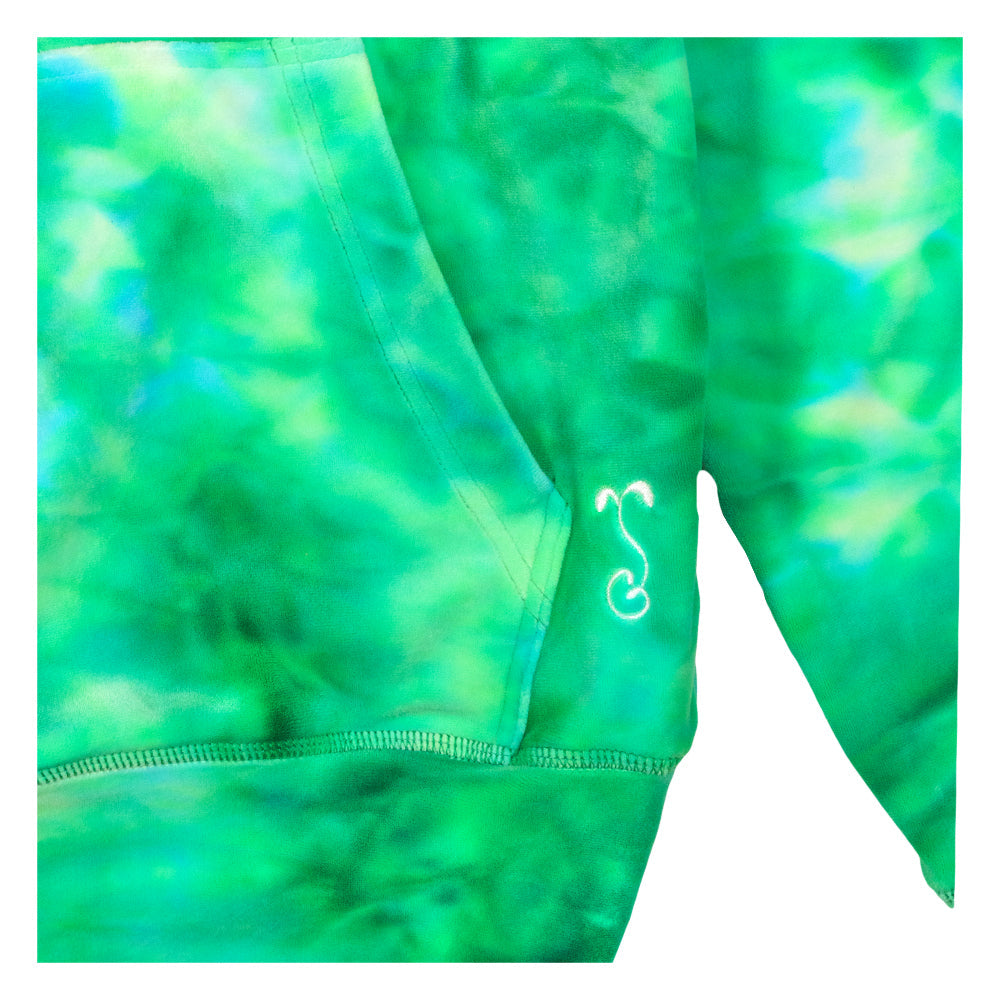 Sweat à capuche en velours vert ours polaire pour femmes