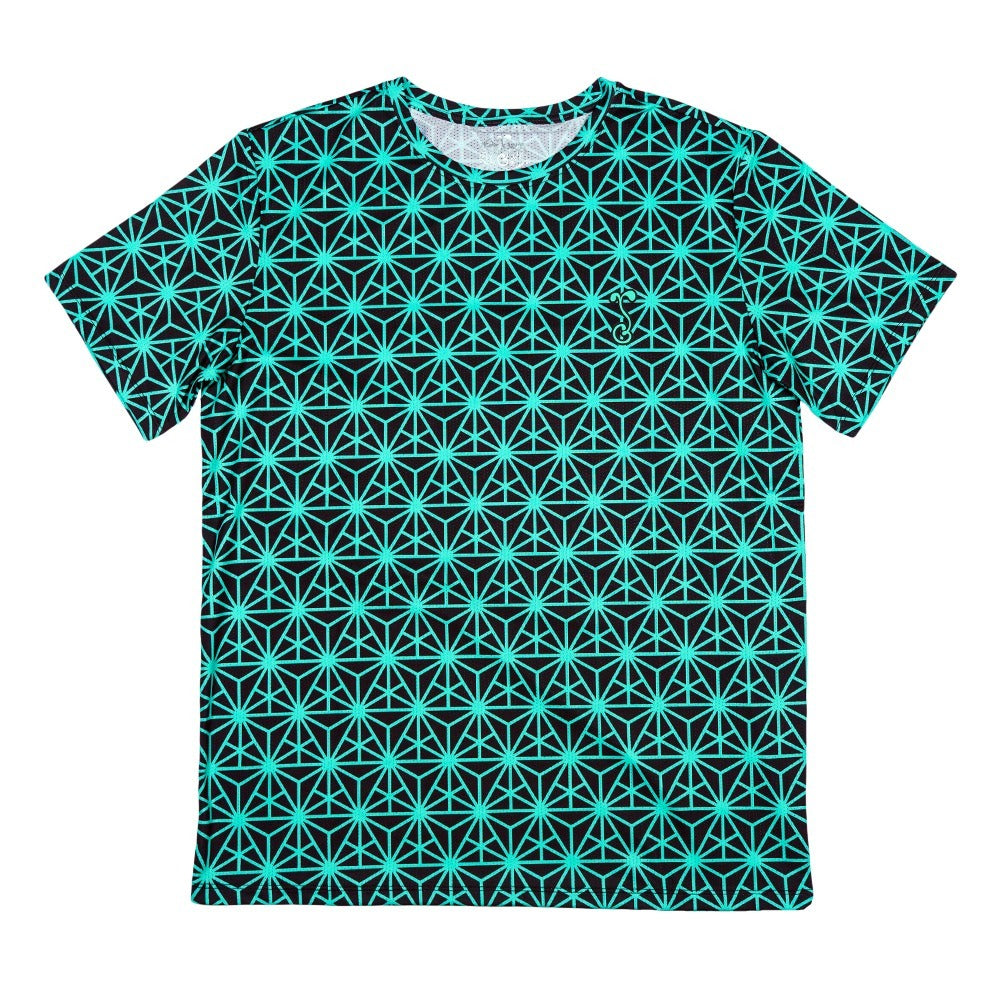 Camiseta Deportiva Geo Triangles Teal