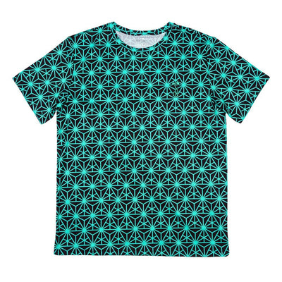 Geo Triangles Teal Athletic T-Shirt