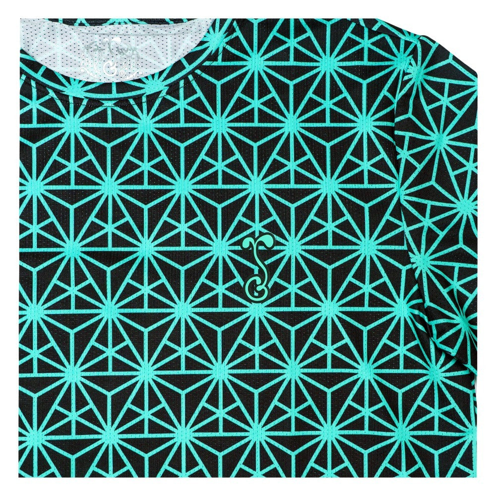 Camiseta Deportiva Geo Triangles Teal