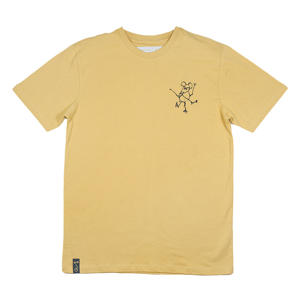 Camiseta Tan con Dibujo de Gato de Jerry Garcia
