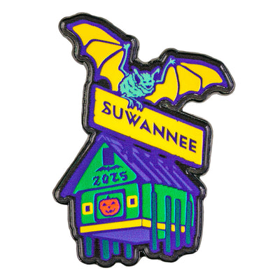 Bat House Purple Enamel Pin