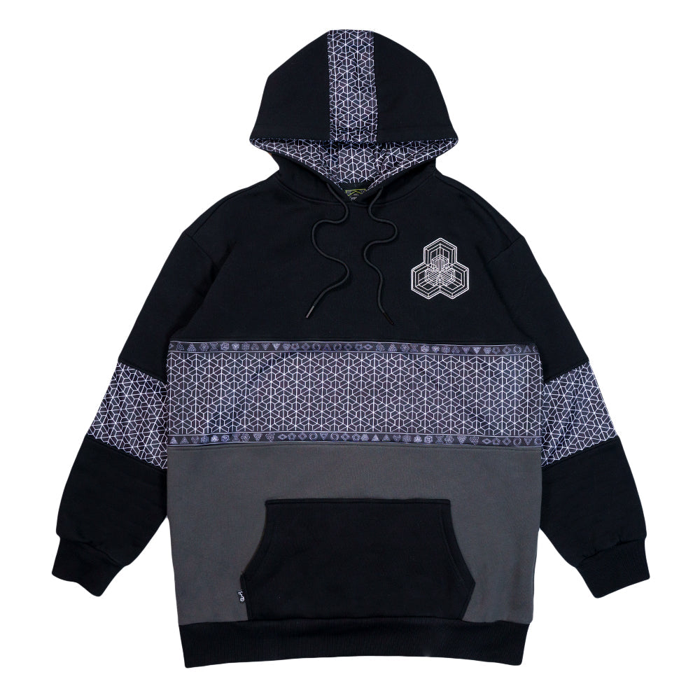 Isomatrix Black Gray Tall Pullover Hoodie - Korvel