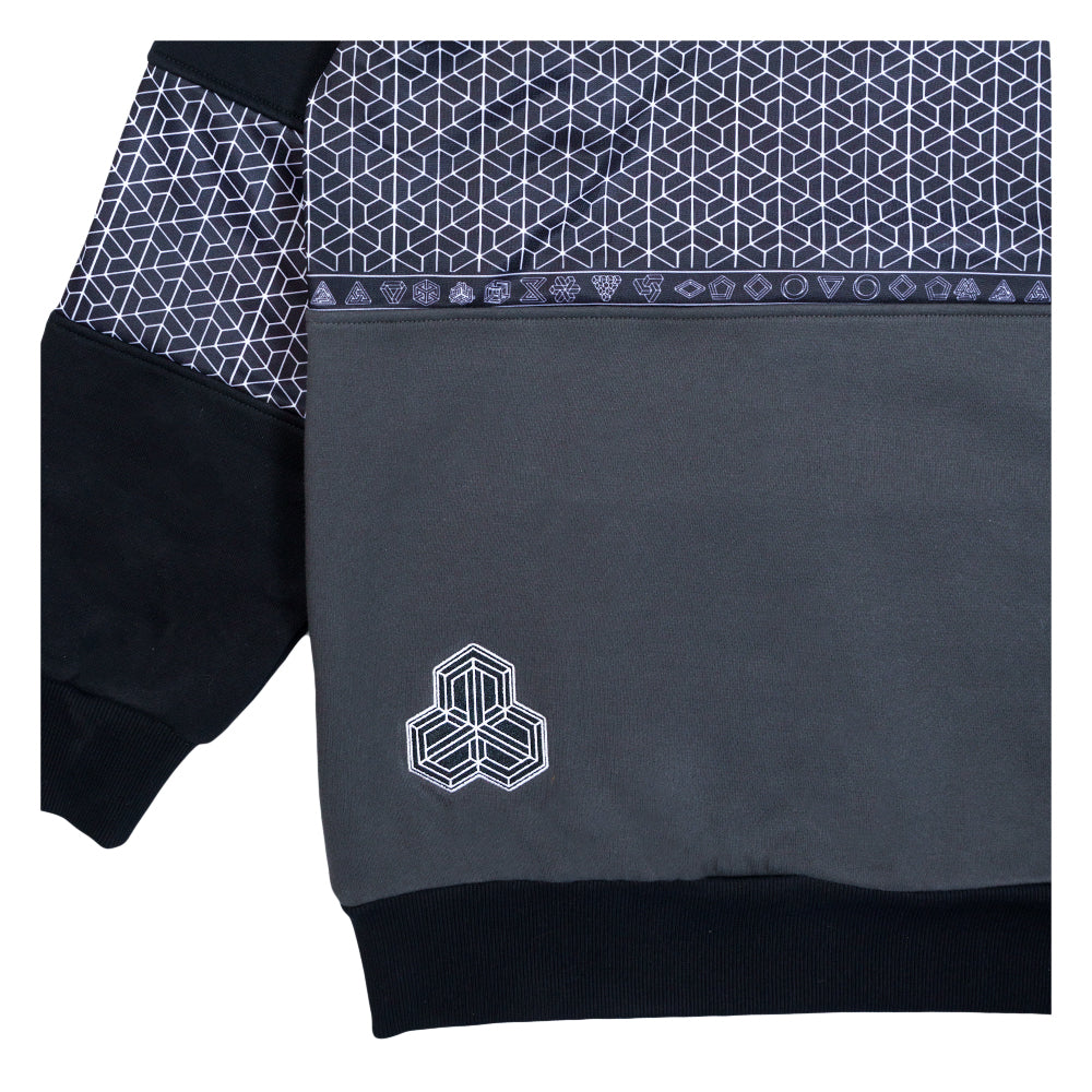 Isomatrix Black Gray Tall Pullover Hoodie - Korvel