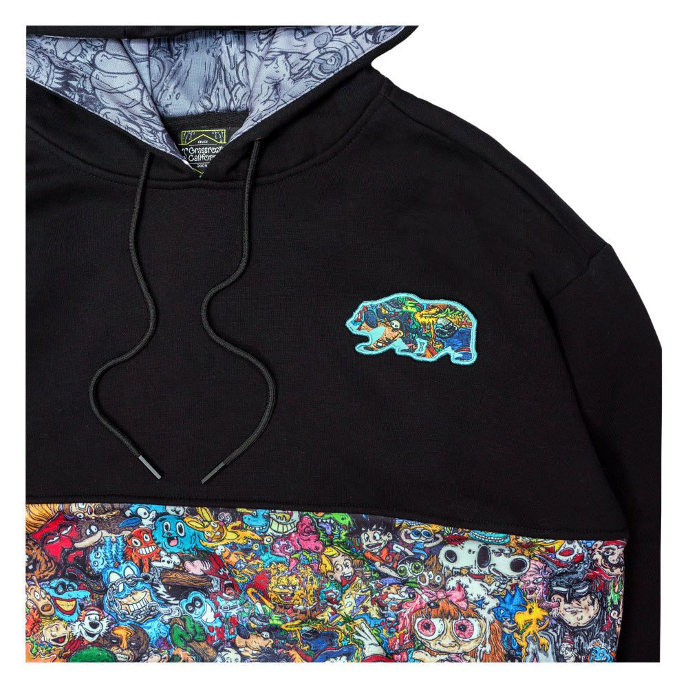 Vincent Gordon Cartoon Gumbo Black Tall Pullover Hoodie - Korvel