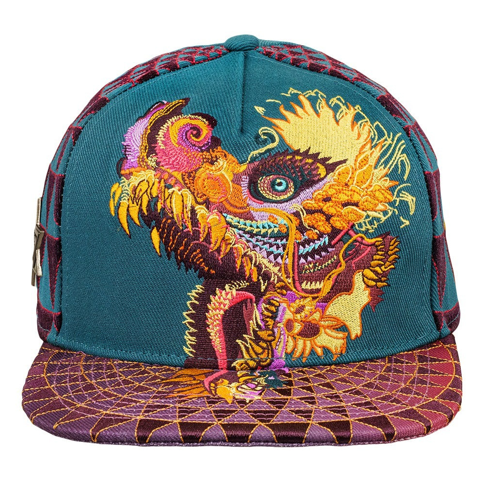 Gorra Ajustada Verde Humming Dragon de Android Jones