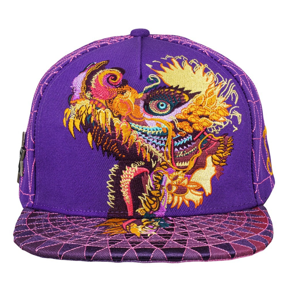 Android Jones Humming Dragon Purple Snapback Hat - Korvel