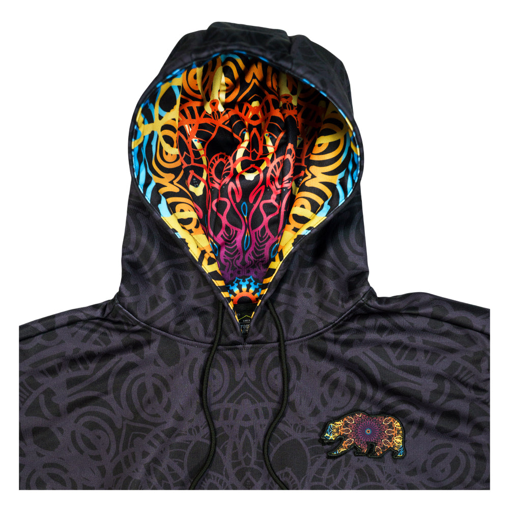 G Sprout Mandala Black Tall Pullover Hoodie - Korvel