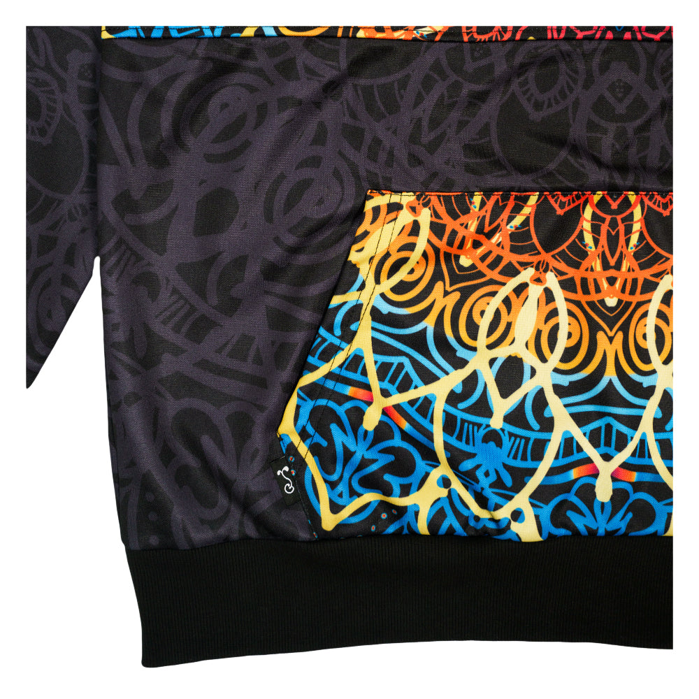 G Sprout Mandala Black Tall Pullover Hoodie - Korvel