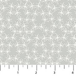 Gray Ditsy Dandelion Cotton Fabric - 44"/45" Per Yard