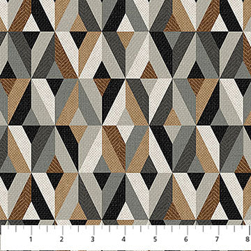 Gray Multi Diamonds Flannel Fabric per Yard