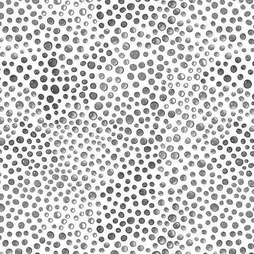 Tissu en coton large Gray Rainbow Droplets par yard