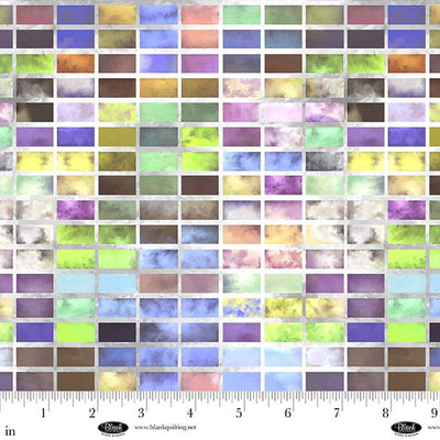 Gray Window Blocks Metro Mirage Cotton Fabric - 44"/45" Per Yard