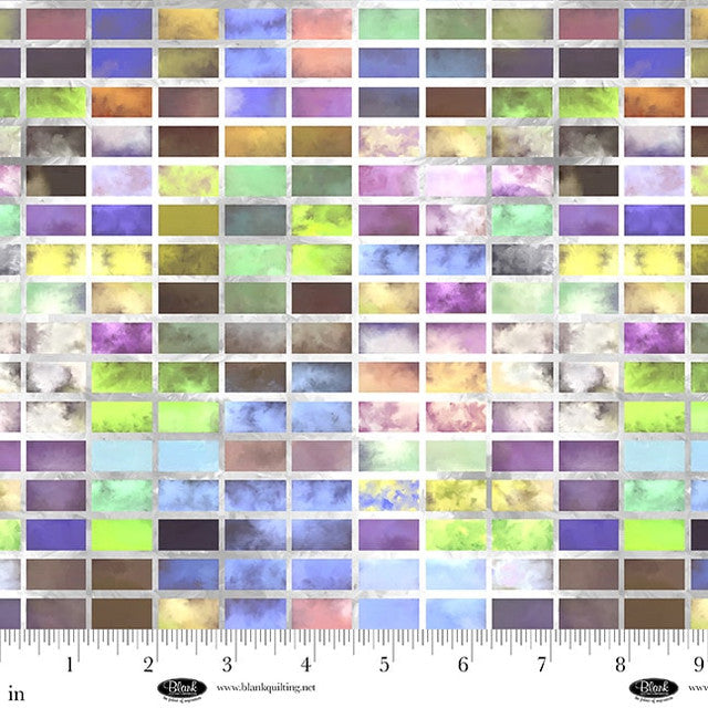 Tissu en coton Metro Mirage à blocs de fenêtres gris - 44"/45" par yard
