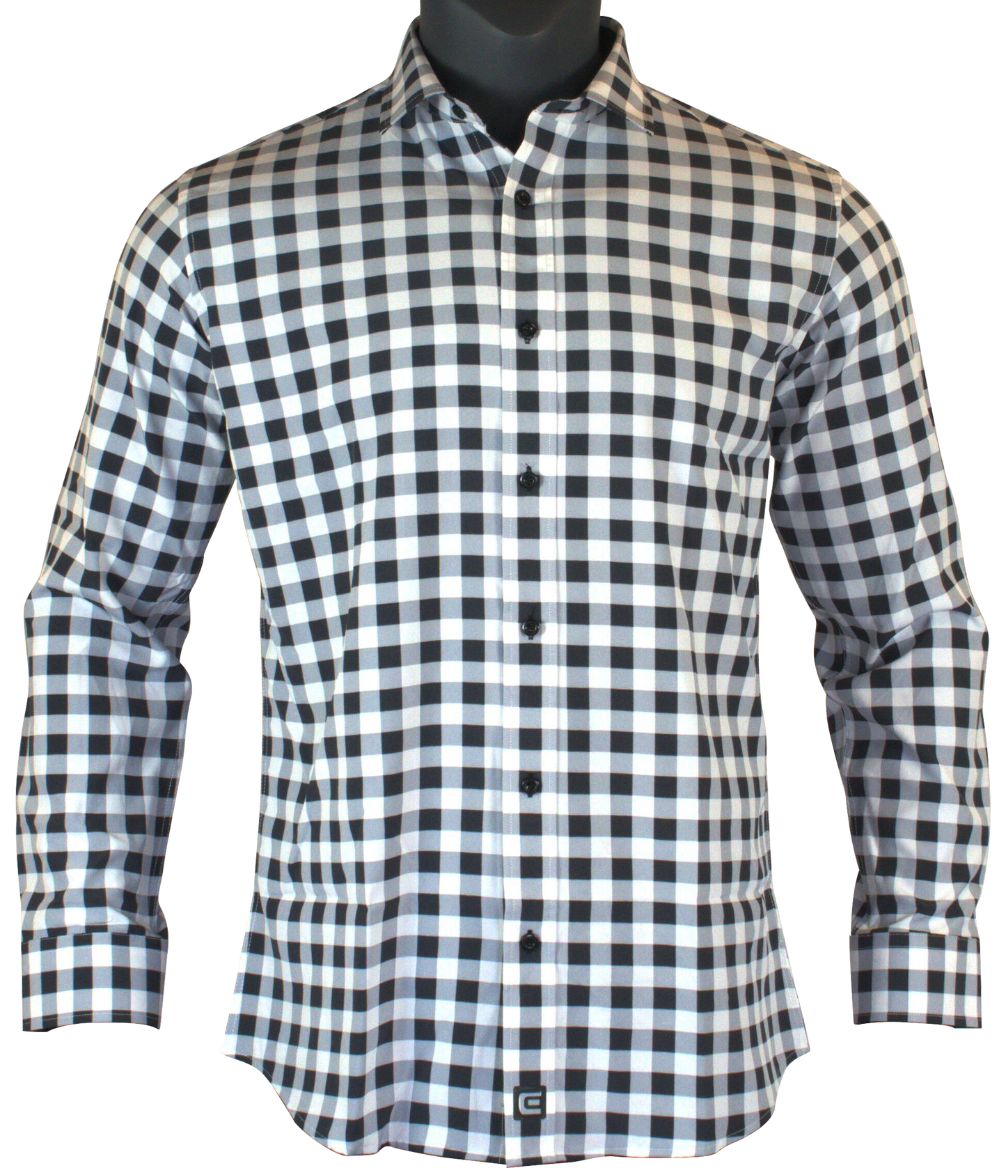 Titan Grey Plaid Long Sleeve Shirt - Athletic Fit - Korvel