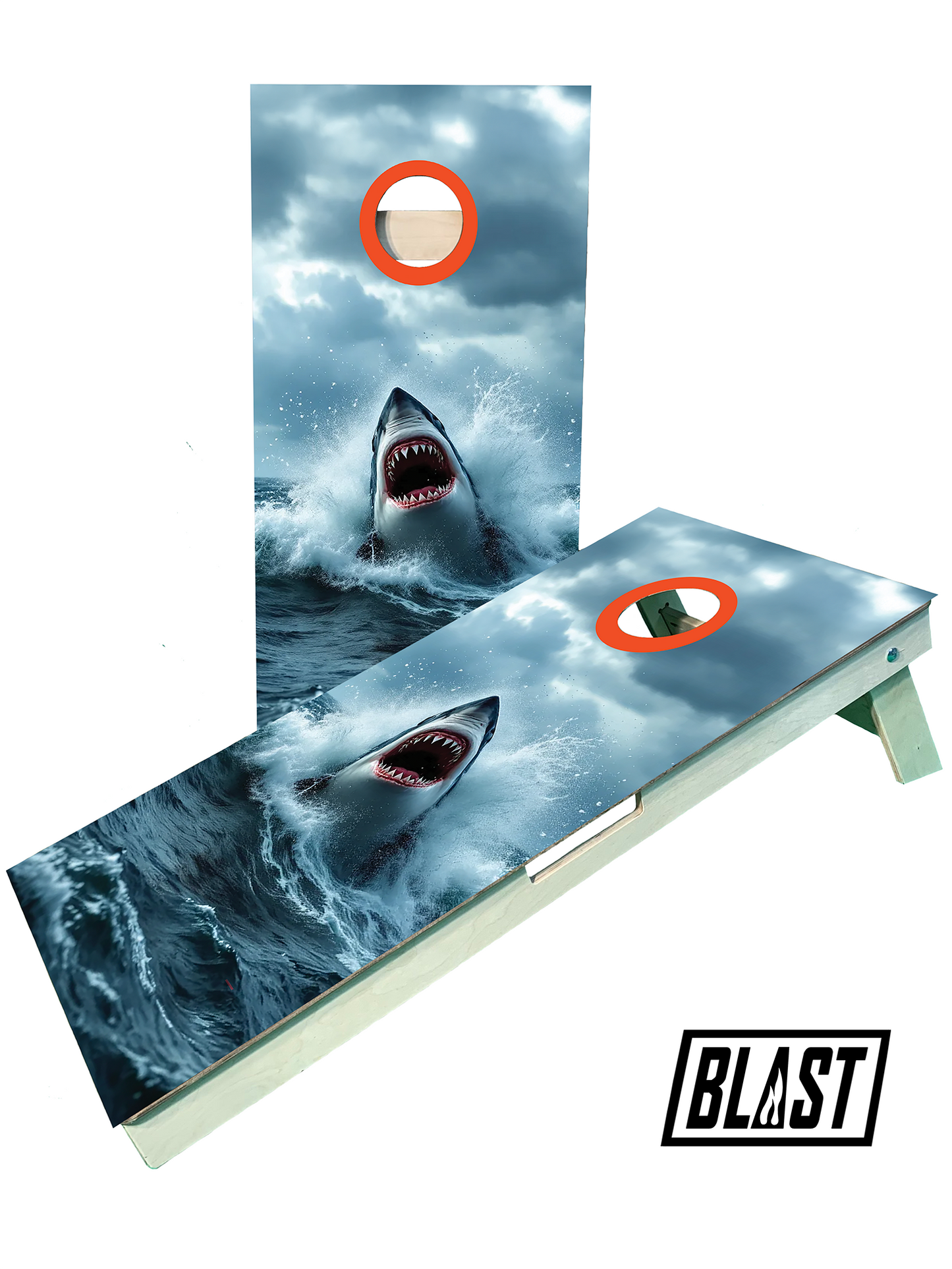 Premium Great White Shark Cornhole Boards - Ultimate Outdoor Fun - Korvel