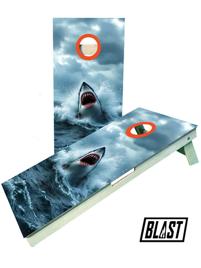 Premium Great White Shark Cornhole Boards - Ultimate Outdoor Fun - Korvel