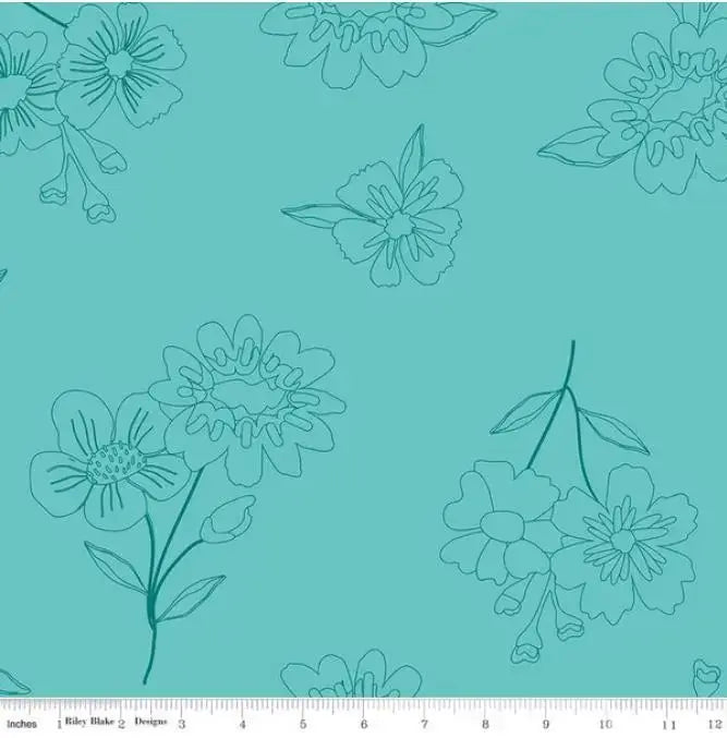 Green Aqua Multi Wideback Spring's in Town Peacock Fabric Per Yard