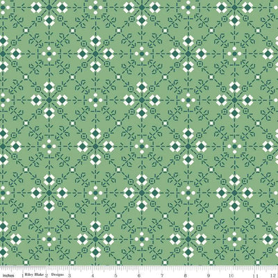 Green Backings Bee Plaid Cotton Wideback Fabric per Yard