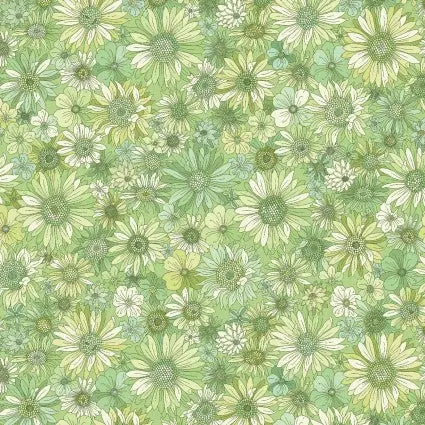 Tissu Large de Coton Vert Meilleurs Amis pour Nuitées