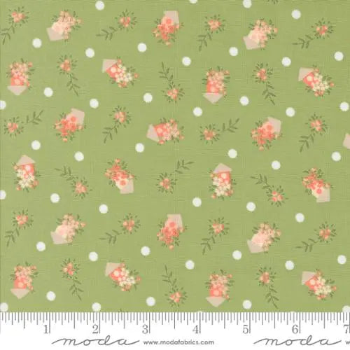 Tela de casas para pájaros de pepino Green Abloom - 44"/45" por yarda