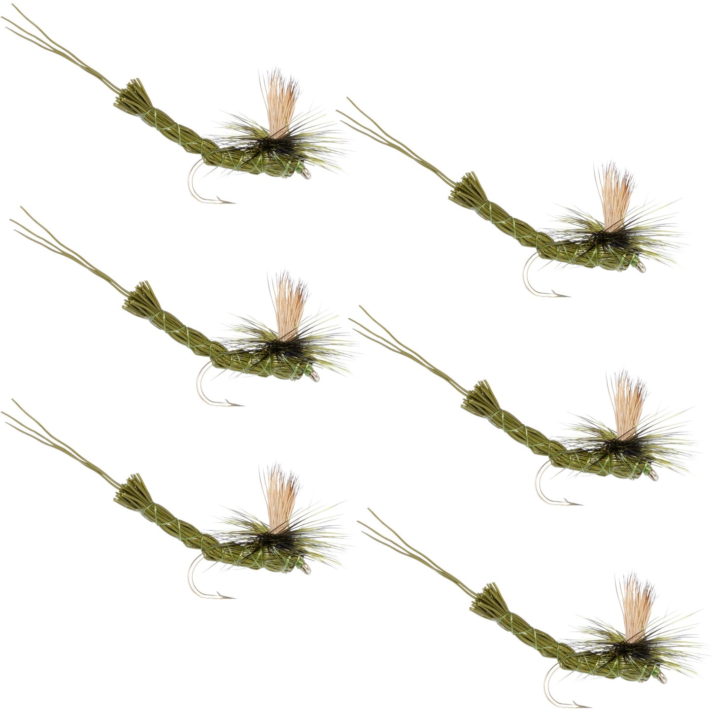 Mosca Secas Green Para Drake Cuerpo Extendida - Tamaño 10 (Paquete de 6)