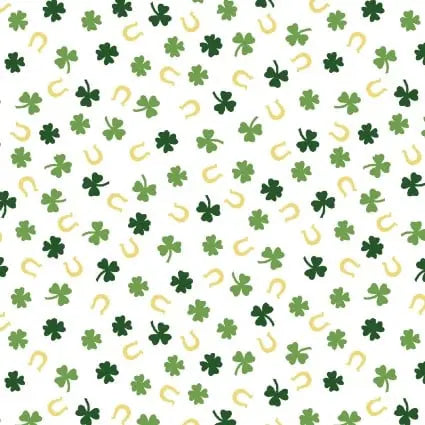 Green Gold Lucky Shamrock Cotton Fabric - 43"/44" Per Yard