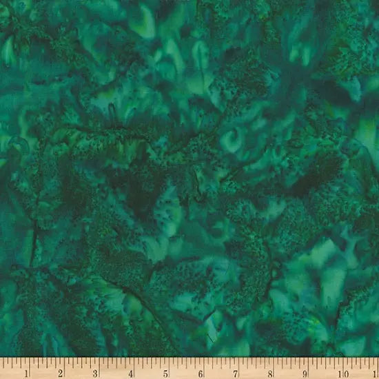 Tissu Large de Vagues Aquarelle Canard Vert