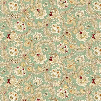 Green Sea Mist Fancy Foulard Cotton Wideback Fabric