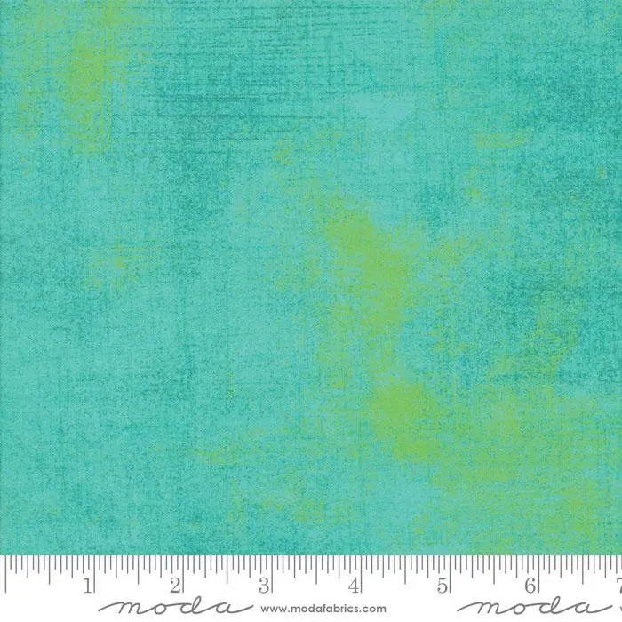 Green Turquoise Grunge Basics Aruba Fabric - 44"/45" Per Yard