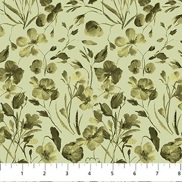Tissu en coton Green Vines Flourish - 44"/45" par yard