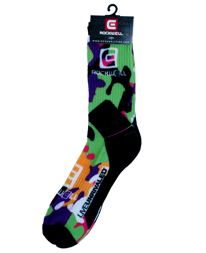 Stylish Green Camo Crew Socks for Ultimate Comfort - Korvel