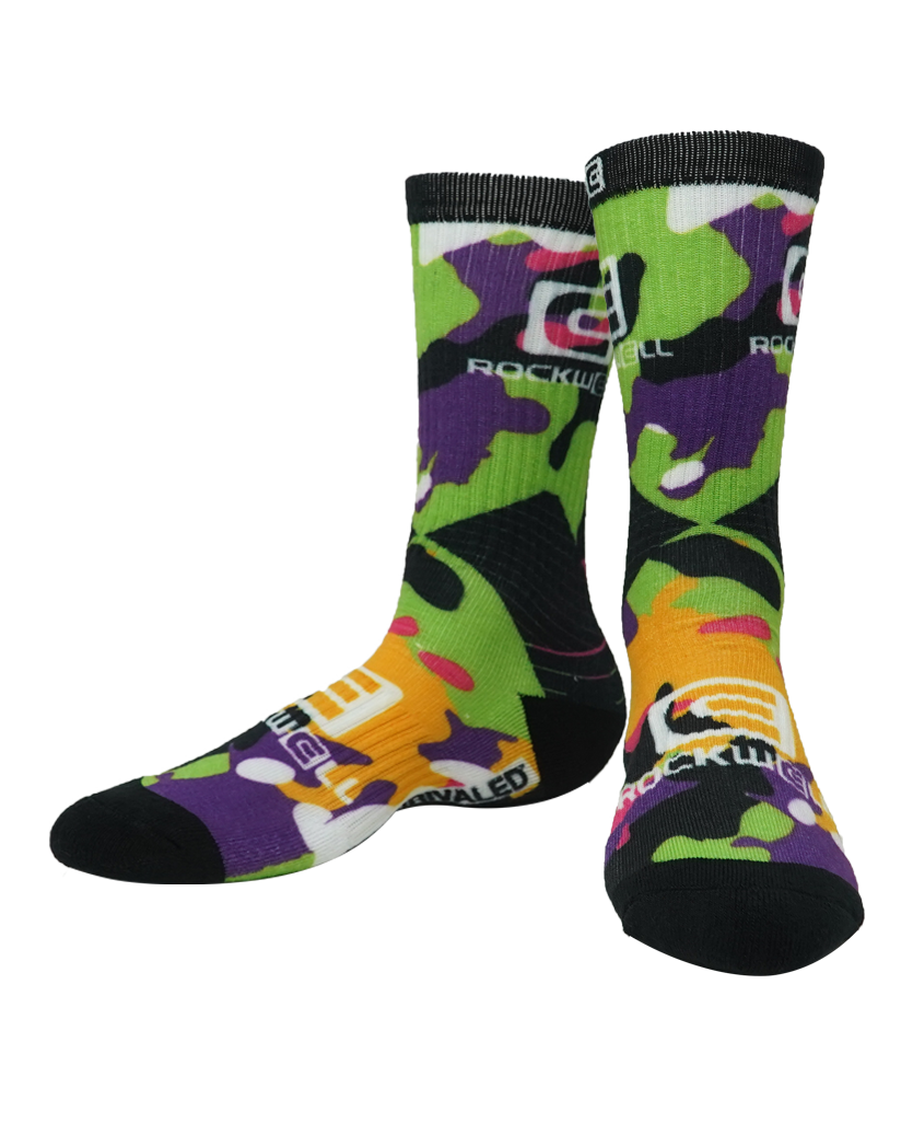 Stylish Green Camo Crew Socks for Ultimate Comfort - Korvel