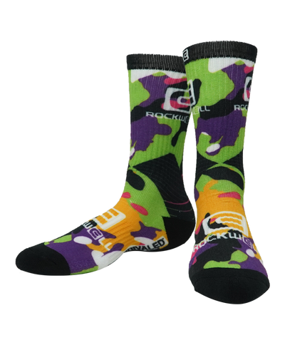Stylish Green Camo Crew Socks for Ultimate Comfort - Korvel