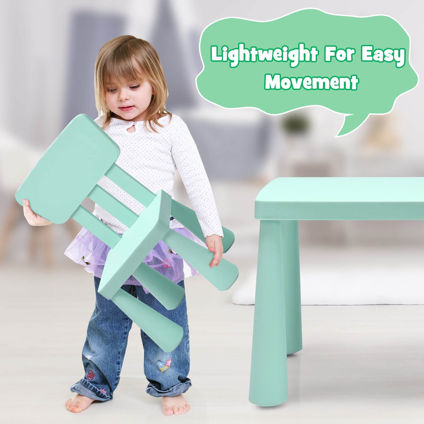 Ensemble de table et chaises multi-activités pour tout-petits - Vert