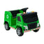 12V Kids Ride-on Garbage Truck with Recycling Accessories - Green