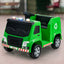 12V Kids Ride-on Garbage Truck with Recycling Accessories - Green