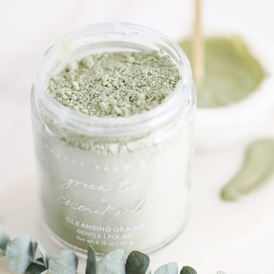 Green Tea + Coconut Milk Facial Cleansing Grains - Korvel