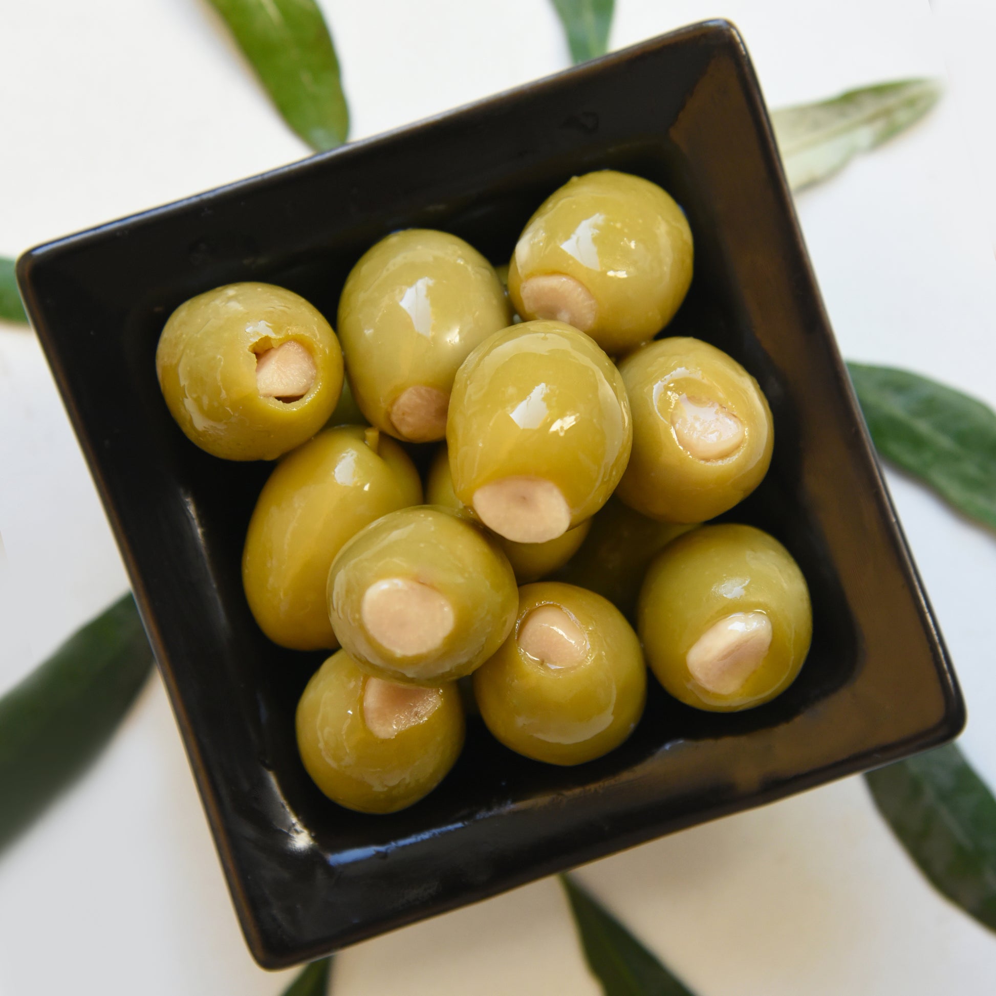 KORVEL Greek Green Halkidiki Olives stuffed with Garlic, Super Colossal, 10.65 oz - Korvel