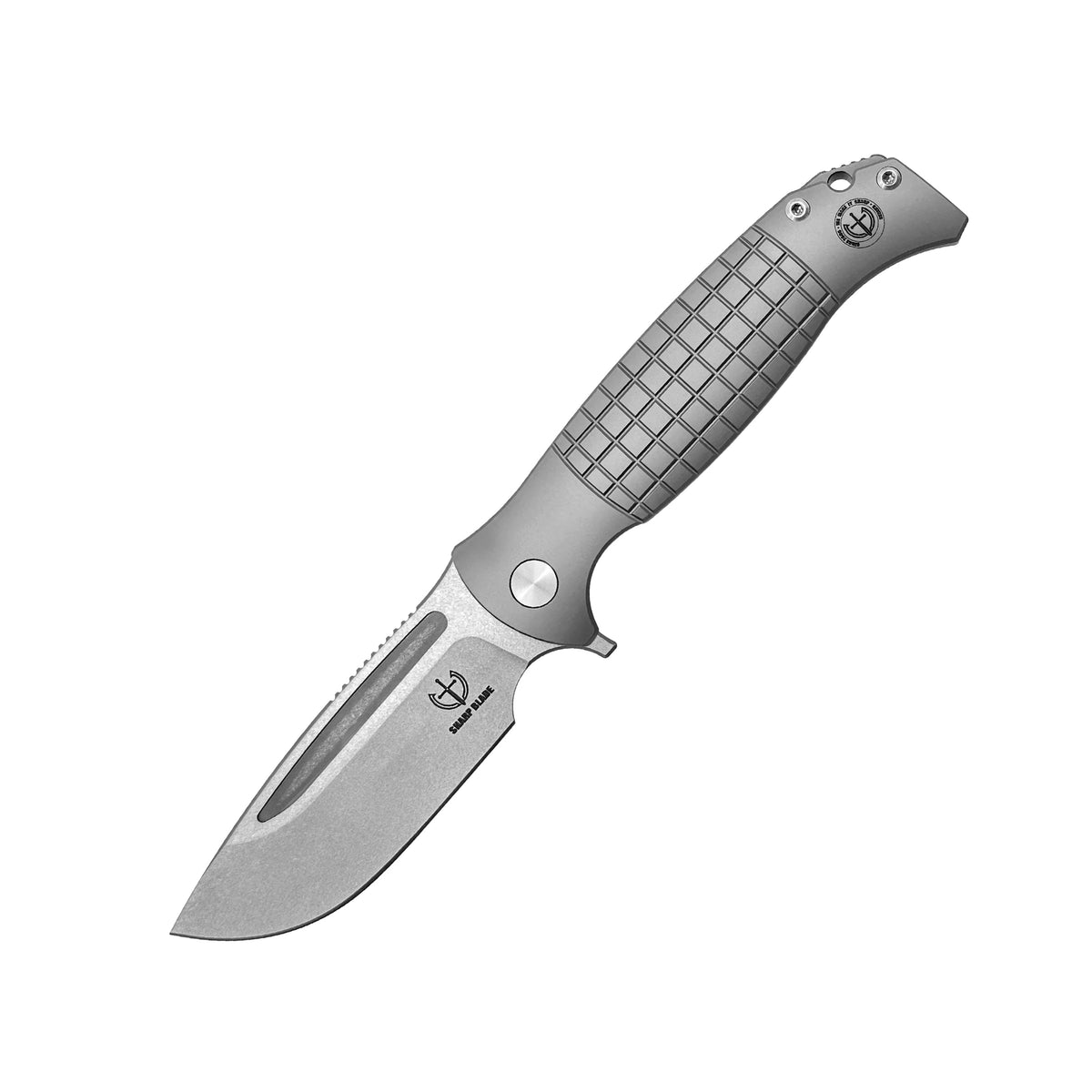 Couteau de poche EDC premium avec lame en acier 14C28N et manche en titane