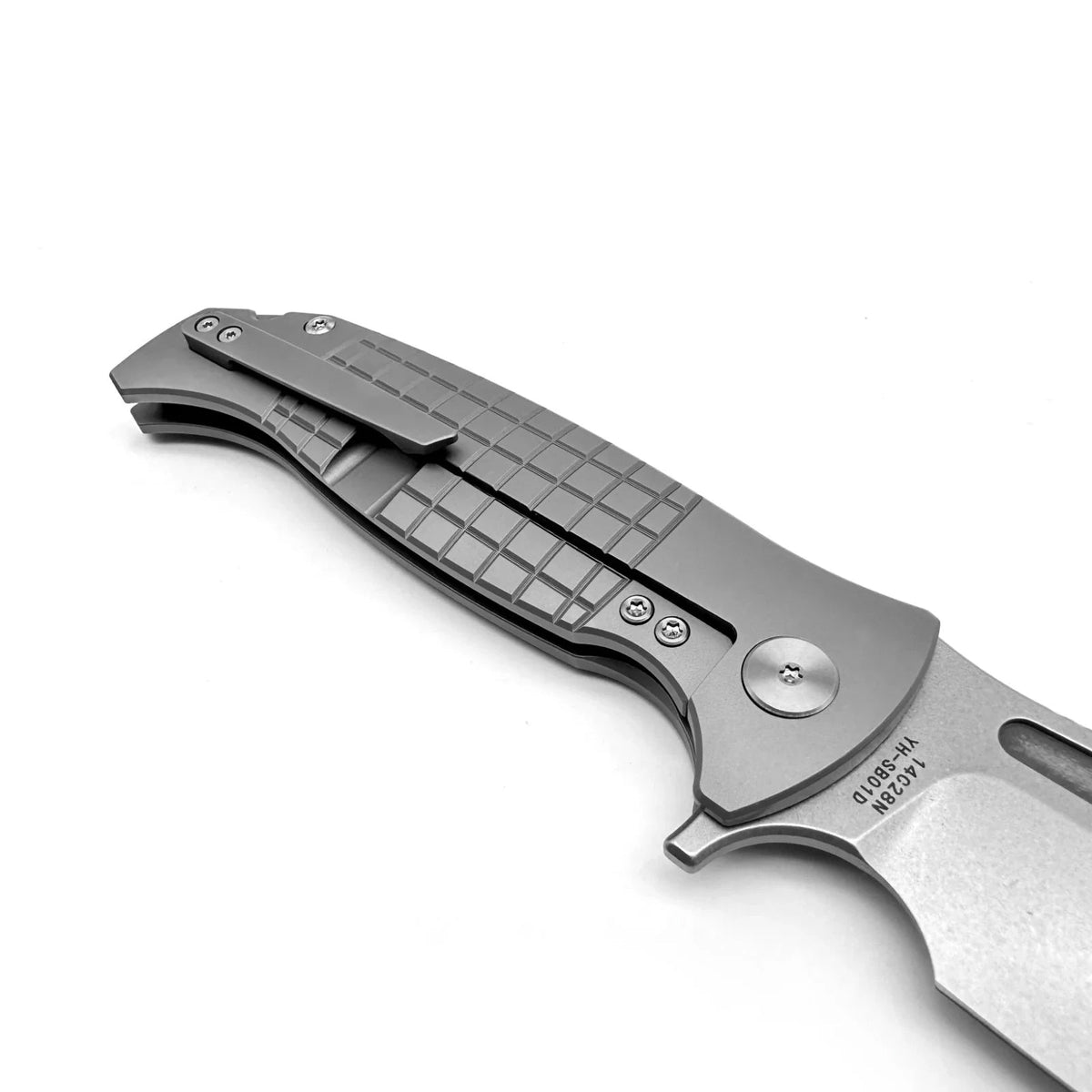 Couteau de poche EDC premium avec lame en acier 14C28N et manche en titane
