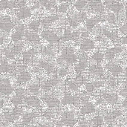 Tissu Large en Coton Abstrait Gris Premium
