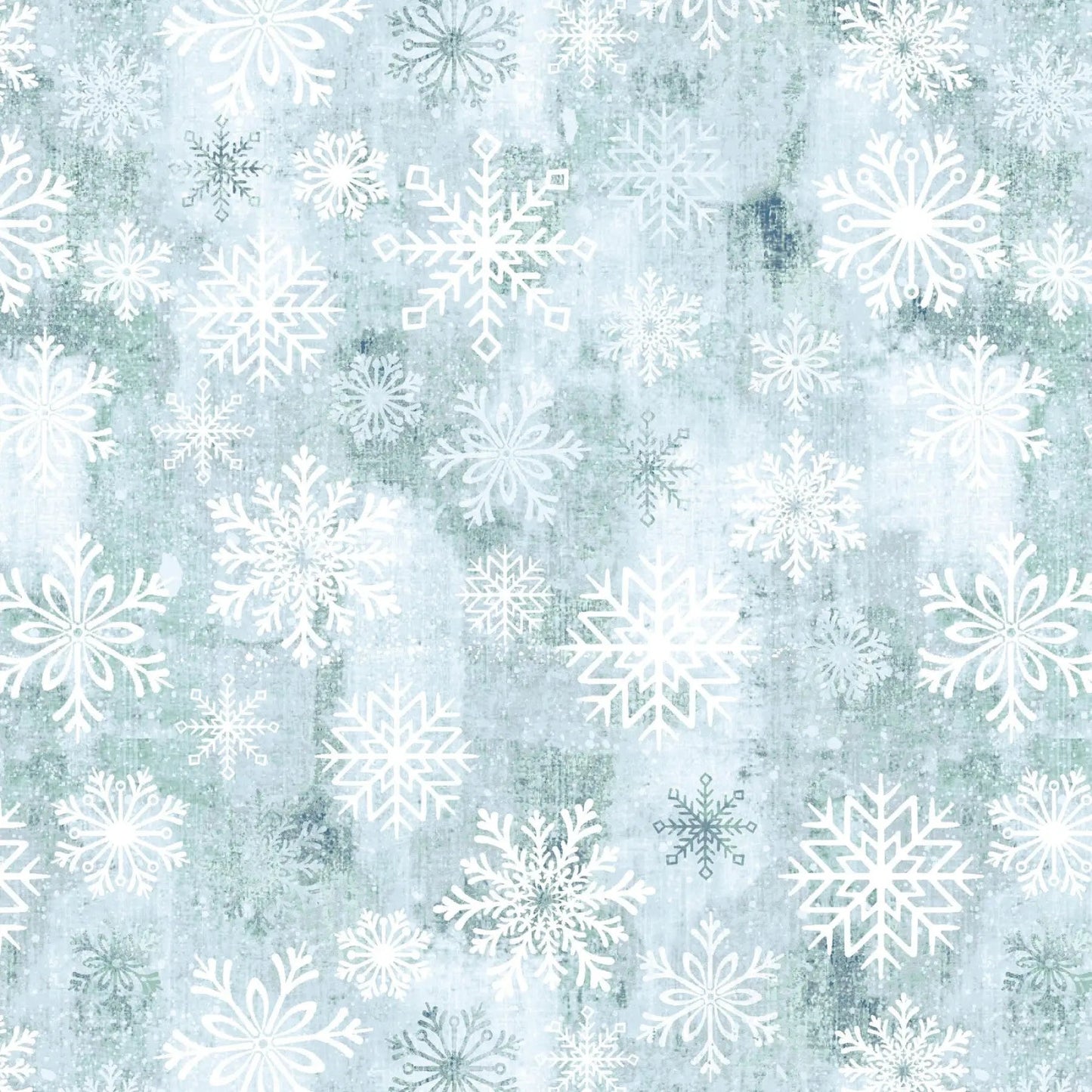 Tissu en coton large à motifs flocons de neige Grey Breeze