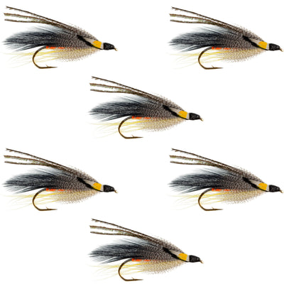 Premium Gray Ghost Streamer Flies - 6 Pack - Size 4 - Korvel